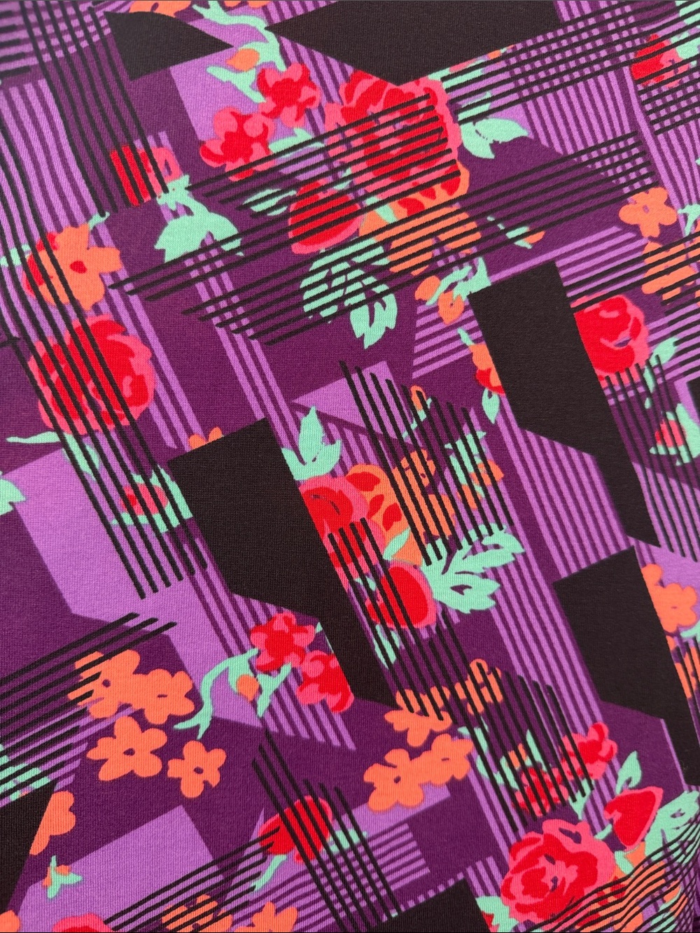 LuLaRoe Purple Floral Maxi with Orange & Teal Accents. NWT. Womens Size L - Picture 5 of 7